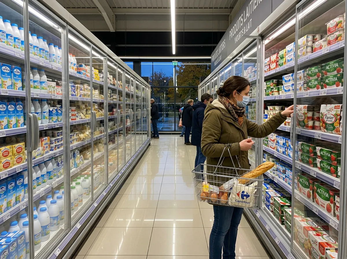 Rayon de produits frais dans un supermarché
